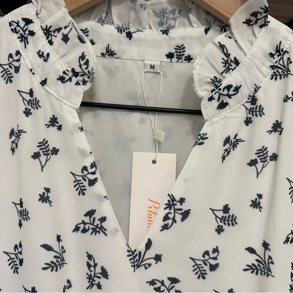 NWT Petallush White/Navy Floral Dress - Picture 6 of 6